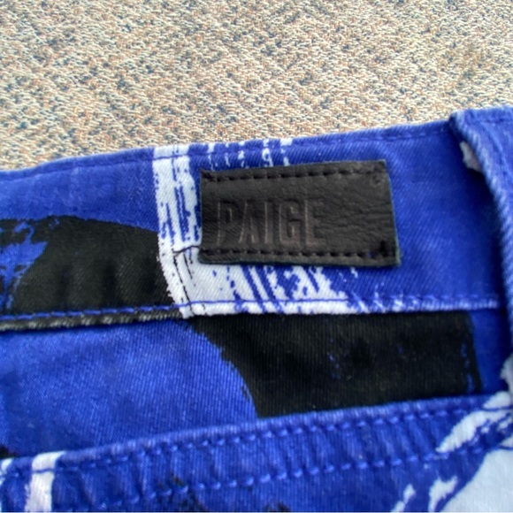 PAIGE Verdugo Crop in Tribal Blue Denim Jeans size 28 6 - Picture 11 of 13